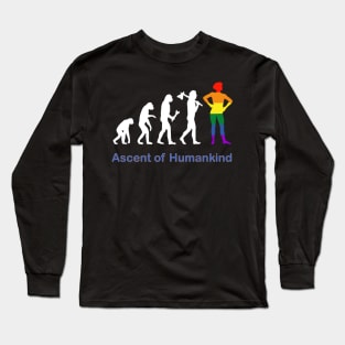 LGBTQ social evolution ascent of humankind Long Sleeve T-Shirt